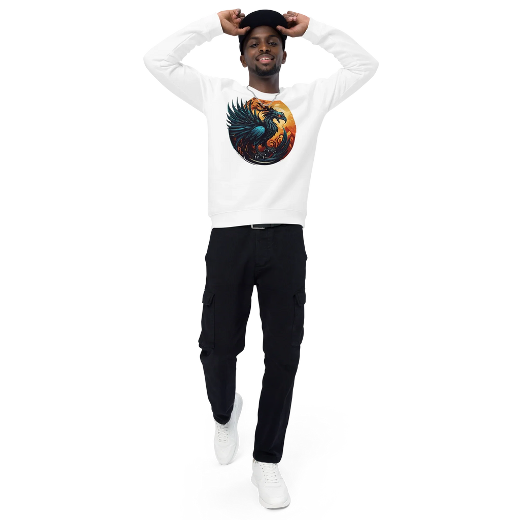 Unisex | Phoenix Organic Raglan Sweatshirt Sweatshirt AwRans Clothing unisex-organic-raglan-sweatshirt-white-front-3-66231d5a07bd3