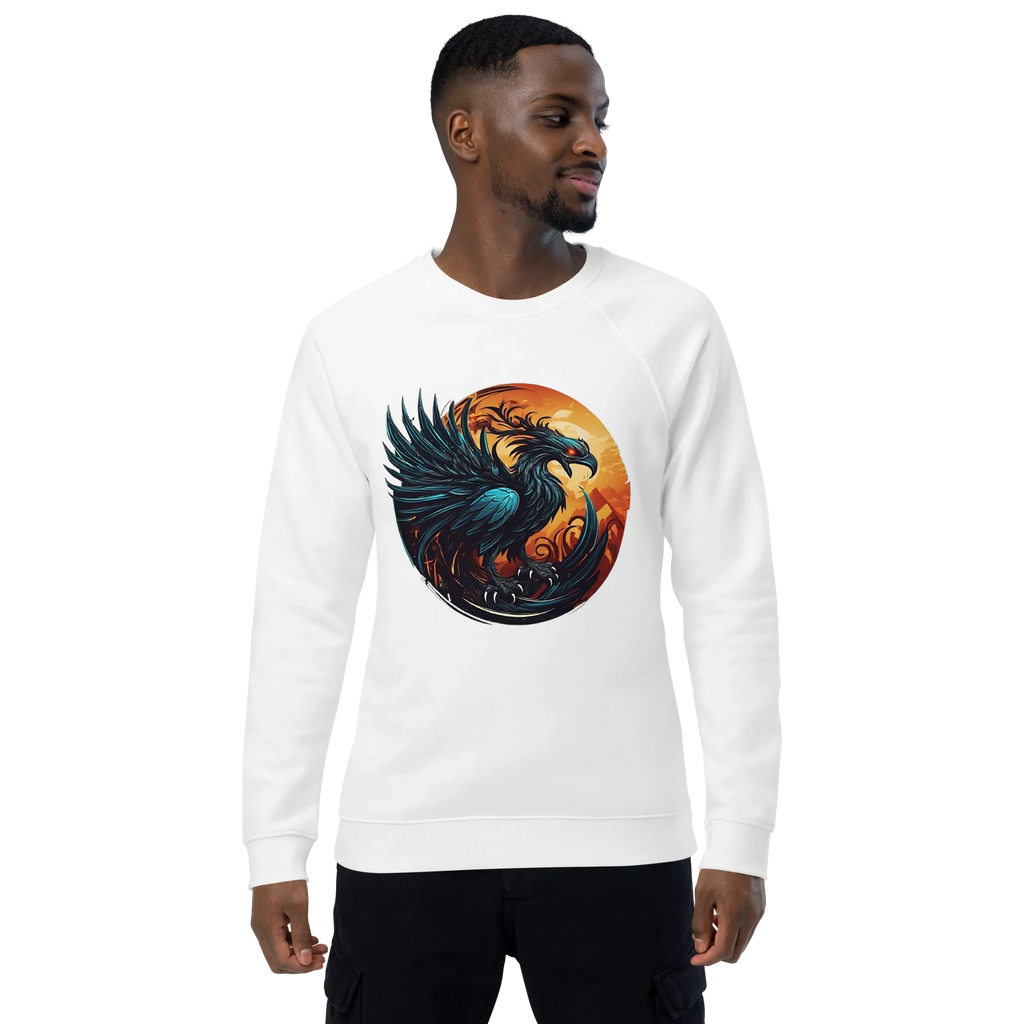 Unisex | Phoenix Organic Raglan Sweatshirt Sweatshirt AwRans Clothing unisex-organic-raglan-sweatshirt-white-front-66231d5a05b9e