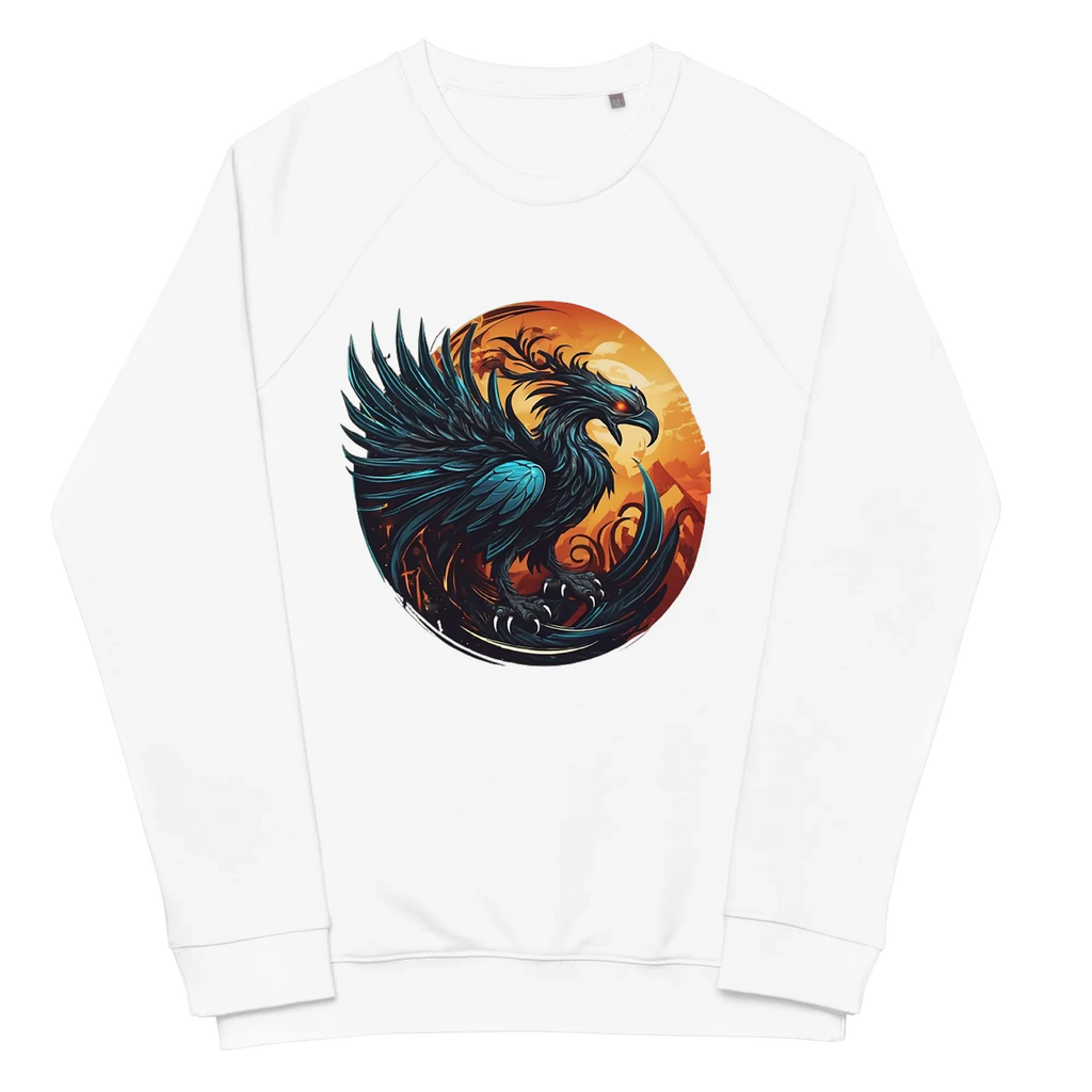 Unisex | Phoenix Organic Raglan Sweatshirt Sweatshirt AwRans Clothing unisex-organic-raglan-sweatshirt-white-front-66231d5a0653d