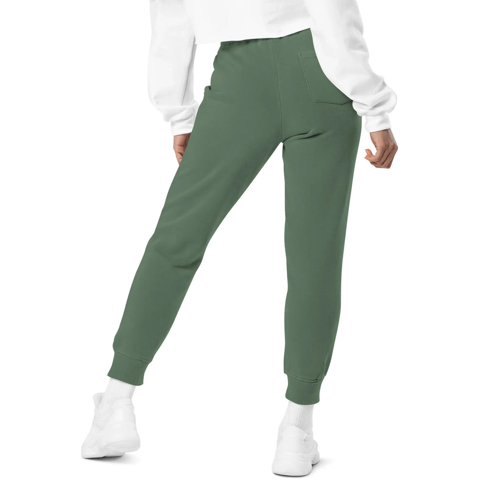 AwRans | Premium Unisex pigment-dyed sweatpants sweatpants AwRans Clothing unisex-pigment-dyed-sweatpants-pigment-alpine-green-back-688d531bab717