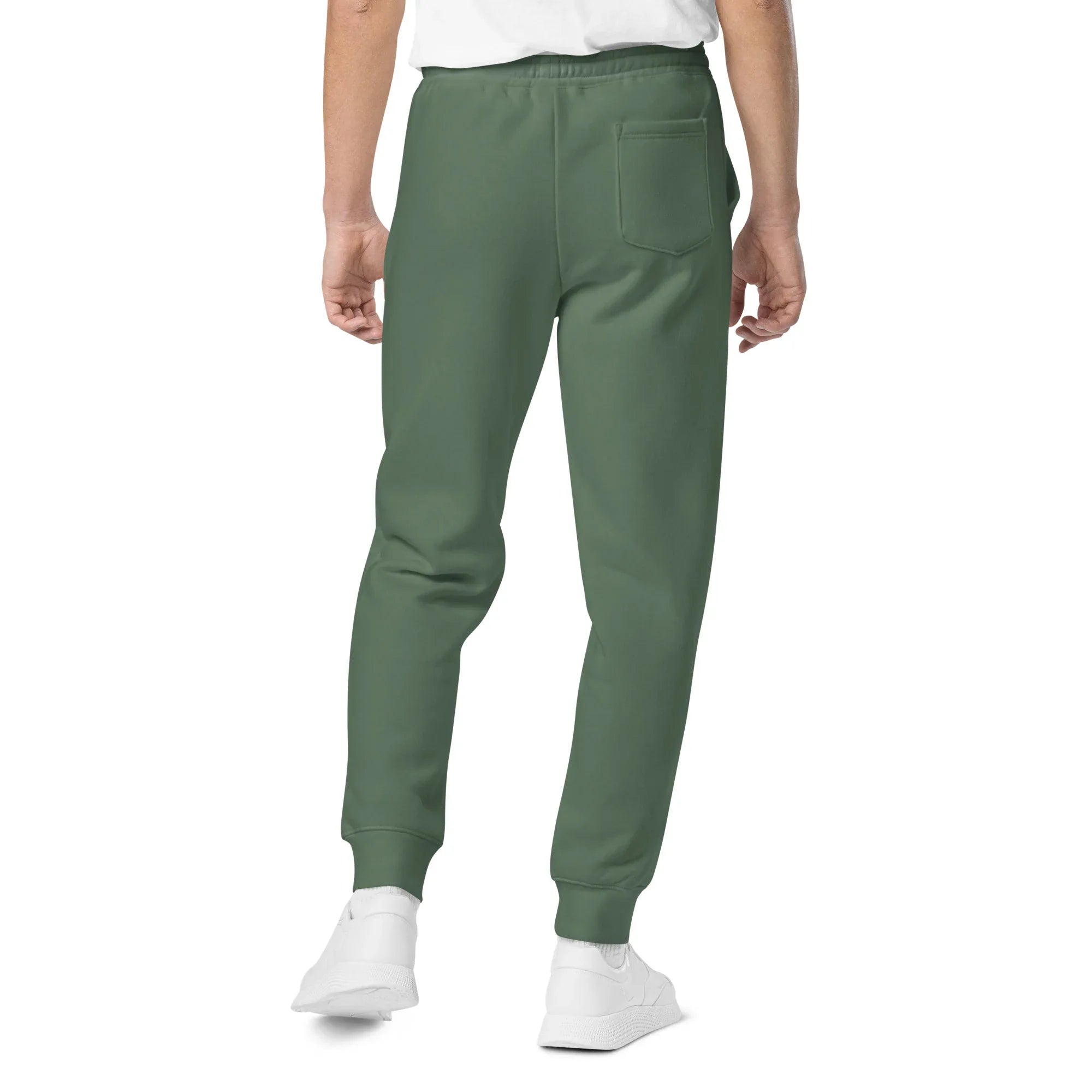 AwRans | Premium Unisex pigment-dyed sweatpants sweatpants AwRans Clothing unisex-pigment-dyed-sweatpants-pigment-alpine-green-back-688d531babebe
