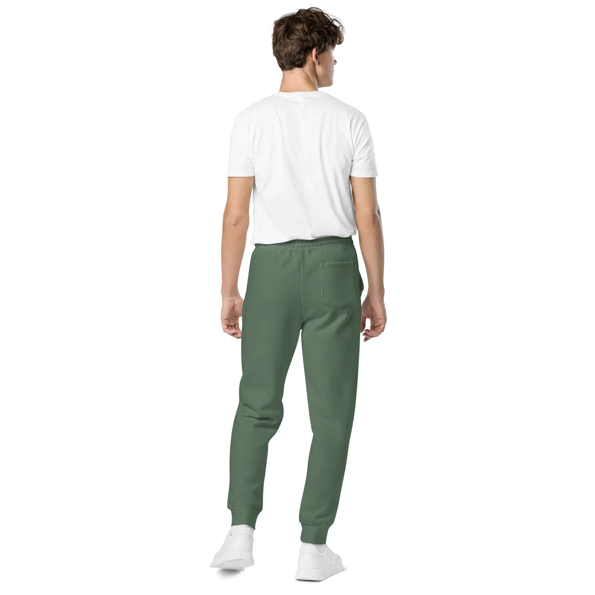 AwRans | Premium Unisex pigment-dyed sweatpants sweatpants AwRans Clothing unisex-pigment-dyed-sweatpants-pigment-alpine-green-back-688d531babf46