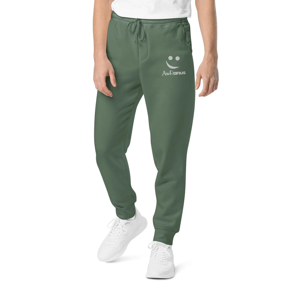 AwRans | Premium Unisex pigment-dyed sweatpants sweatpants AwRans Clothing unisex-pigment-dyed-sweatpants-pigment-alpine-green-front-688d531bab84d