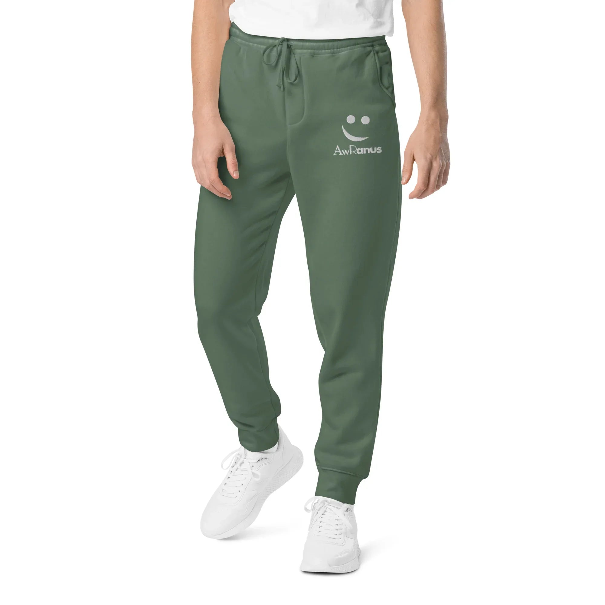AwRans | Premium Unisex pigment-dyed sweatpants sweatpants AwRans Clothing unisex-pigment-dyed-sweatpants-pigment-alpine-green-front-688d531bab84d