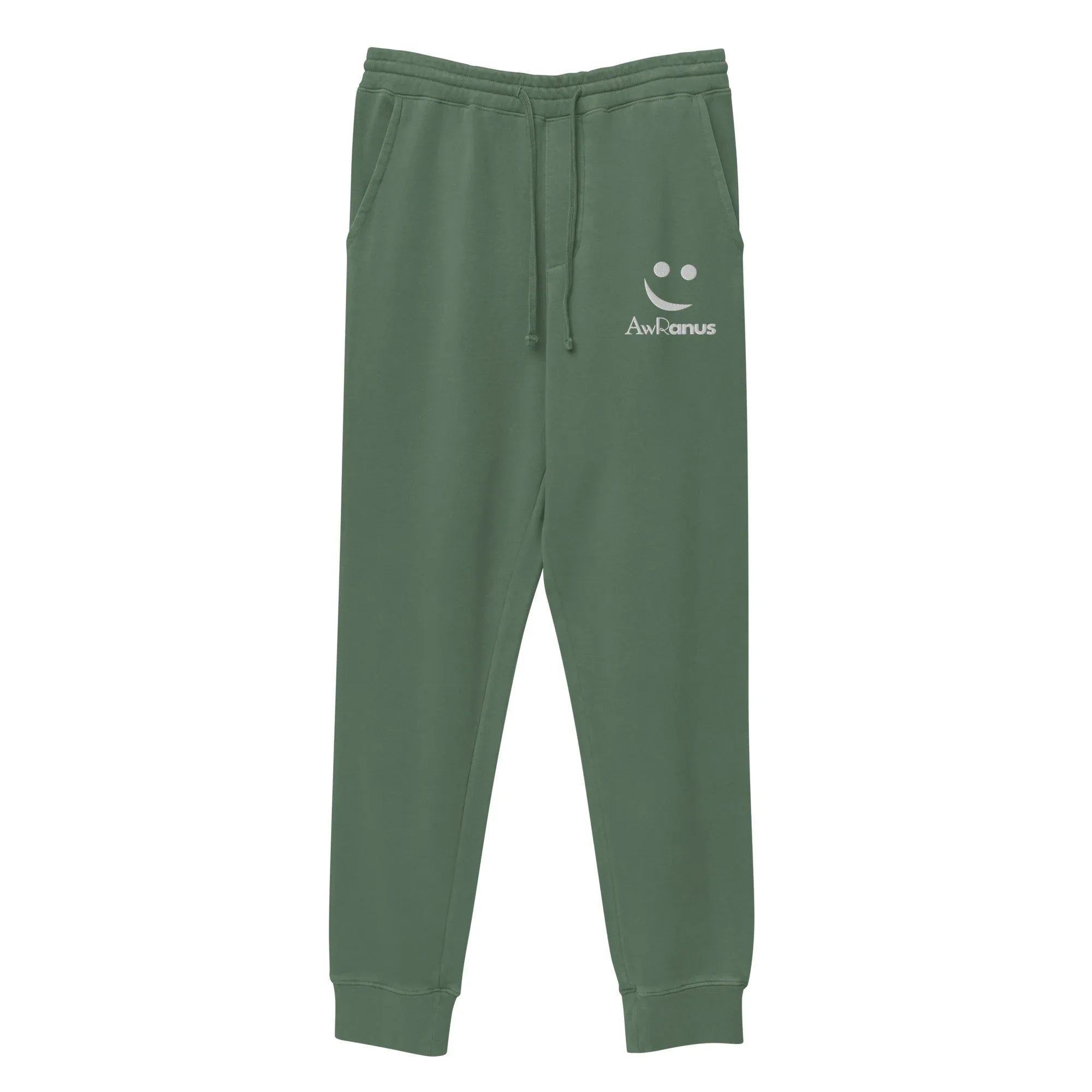 AwRans | Premium Unisex pigment-dyed sweatpants sweatpants AwRans Clothing unisex-pigment-dyed-sweatpants-pigment-alpine-green-front-688d531bab96d