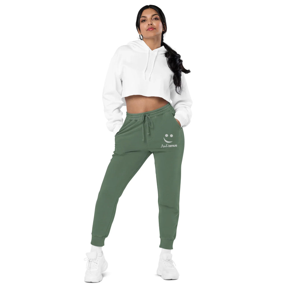 AwRans | Premium Unisex pigment-dyed sweatpants sweatpants AwRans Clothing unisex-pigment-dyed-sweatpants-pigment-alpine-green-front-688d531babc1d