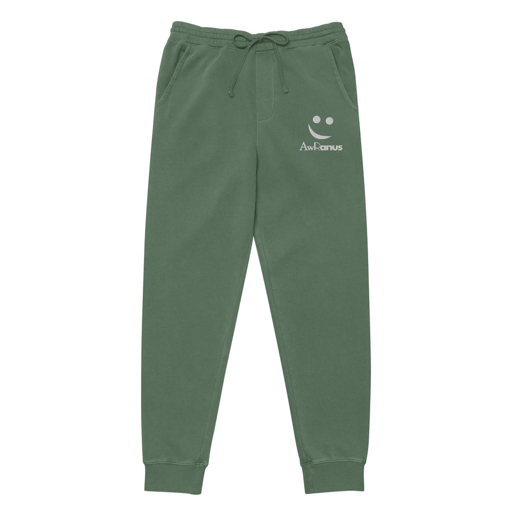 AwRans | Premium Unisex pigment-dyed sweatpants sweatpants AwRans Clothing unisex-pigment-dyed-sweatpants-pigment-alpine-green-front-688d531bb02eb