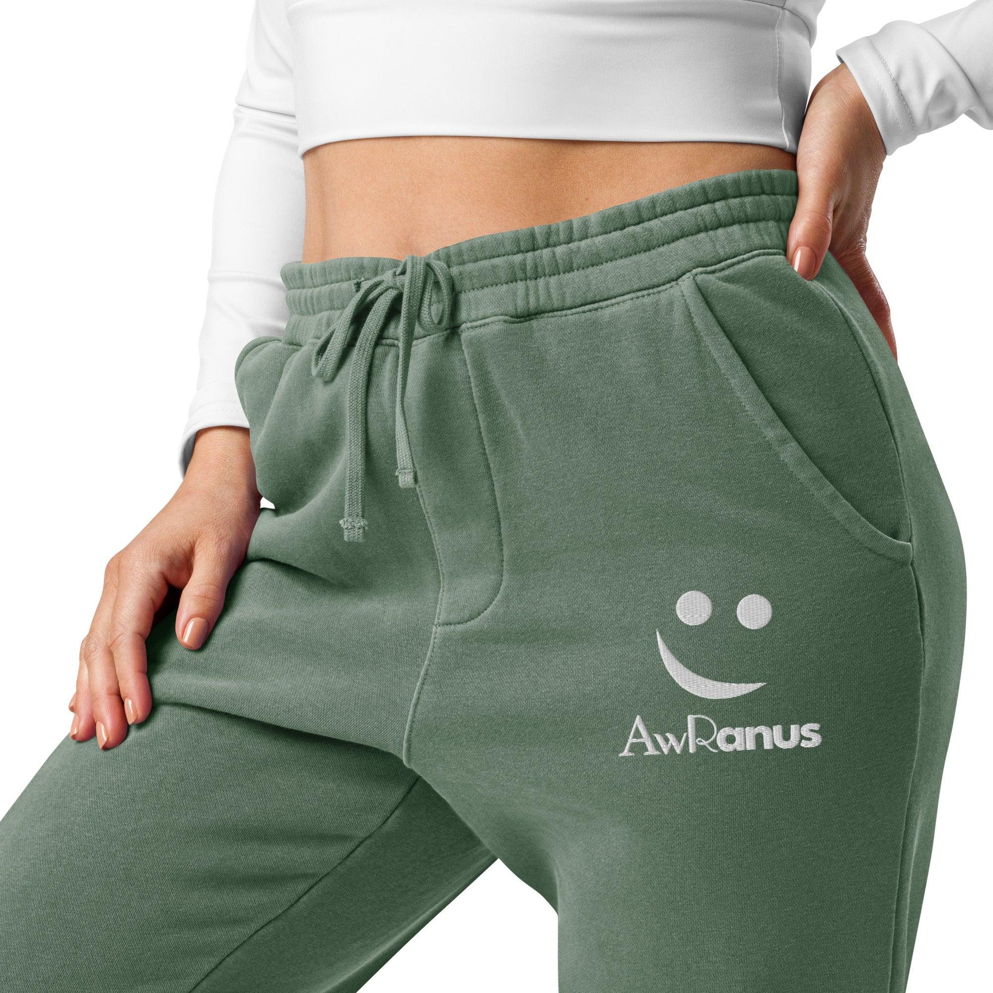 AwRans | Premium Unisex pigment-dyed sweatpants sweatpants AwRans Clothing unisex-pigment-dyed-sweatpants-pigment-alpine-green-left-688d531bab14b