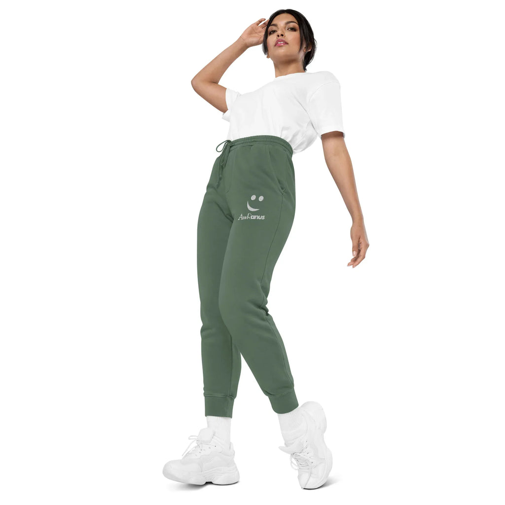 AwRans | Premium Unisex pigment-dyed sweatpants sweatpants AwRans Clothing unisex-pigment-dyed-sweatpants-pigment-alpine-green-left-front-2-688d531bac086