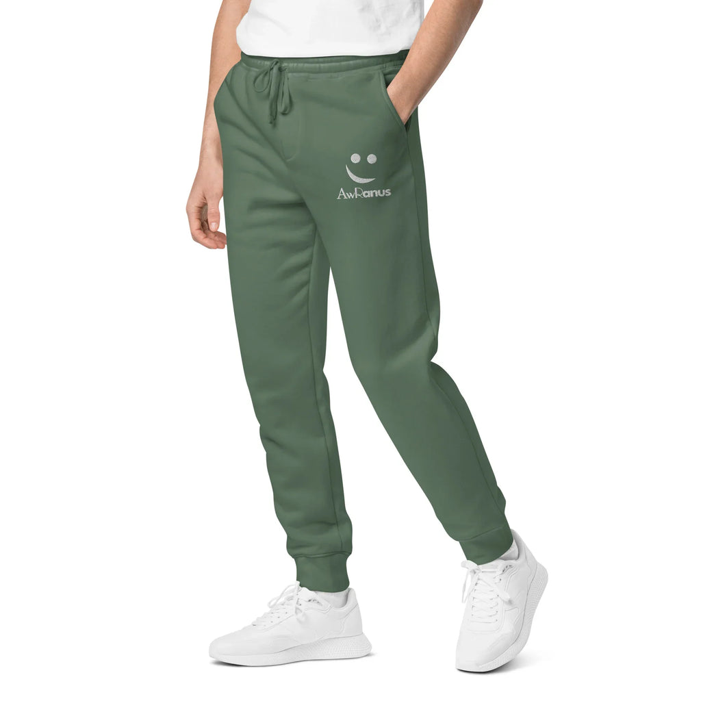AwRans | Premium Unisex pigment-dyed sweatpants sweatpants AwRans Clothing unisex-pigment-dyed-sweatpants-pigment-alpine-green-left-front-688d531bac02a