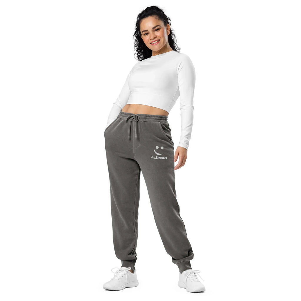 AwRans | Premium Unisex pigment-dyed sweatpants sweatpants AwRans Clothing unisex-pigment-dyed-sweatpants-pigment-black-front-688d531baaf89
