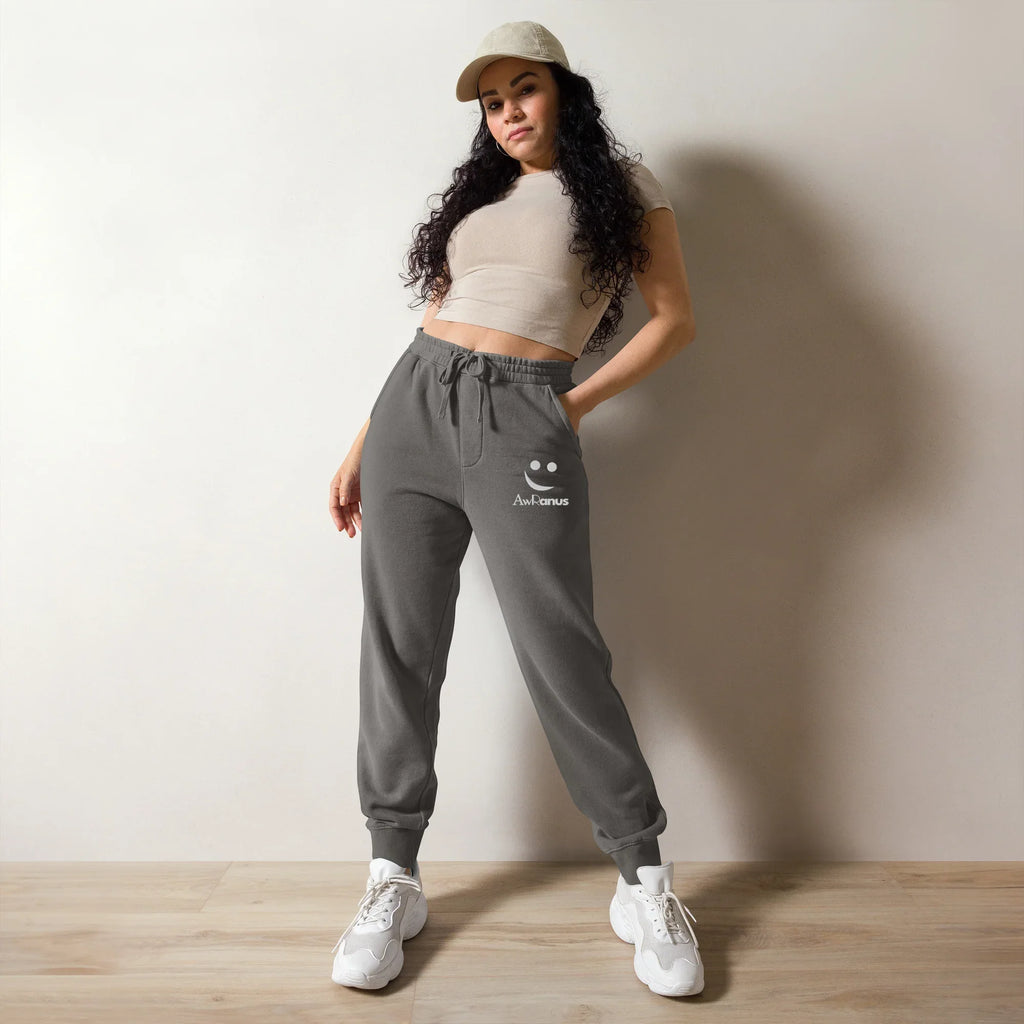 AwRans | Premium Unisex pigment-dyed sweatpants sweatpants AwRans Clothing unisex-pigment-dyed-sweatpants-pigment-black-front-688d531bab508