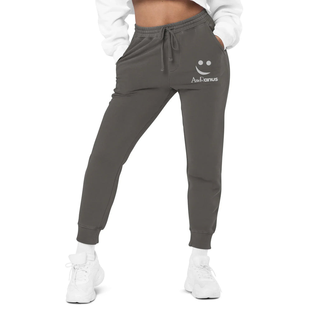 AwRans | Premium Unisex pigment-dyed sweatpants sweatpants AwRans Clothing unisex-pigment-dyed-sweatpants-pigment-black-front-688d531bab58a