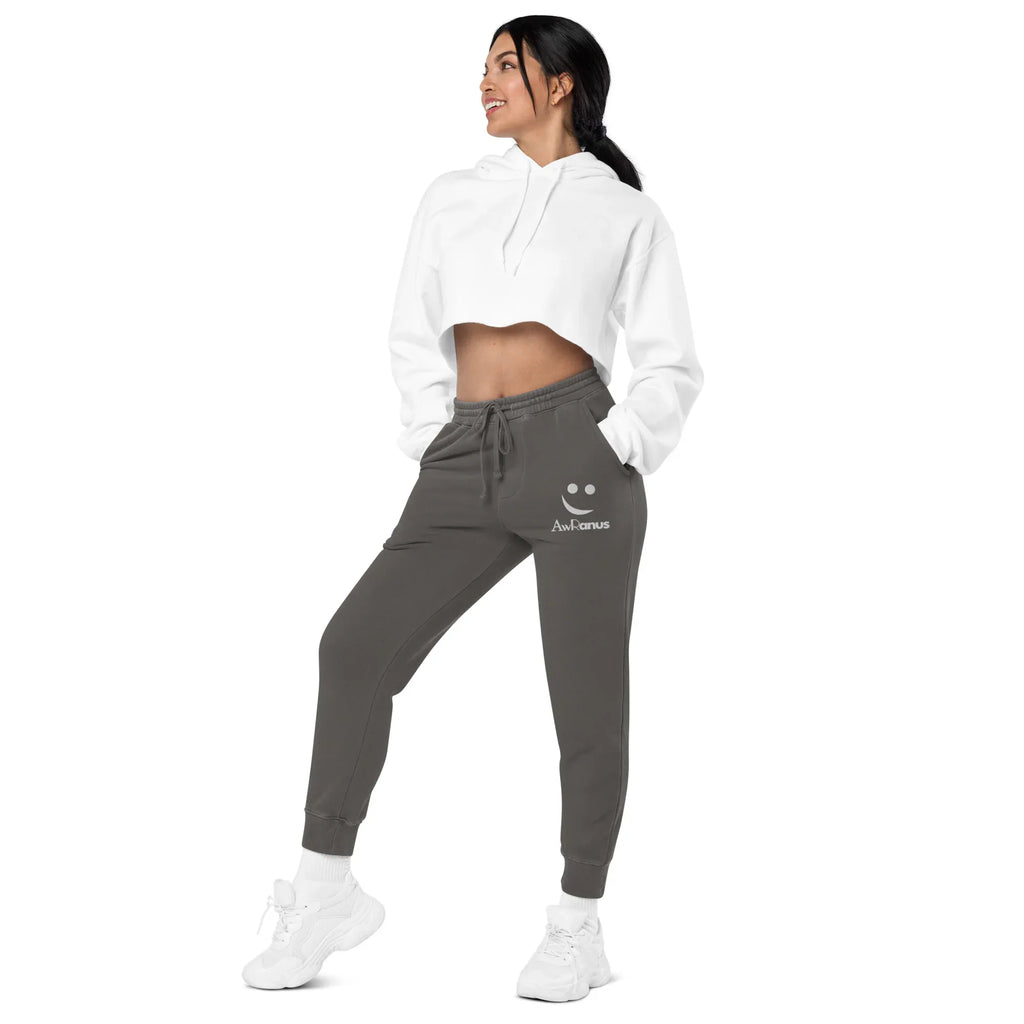 AwRans | Premium Unisex pigment-dyed sweatpants sweatpants AwRans Clothing unisex-pigment-dyed-sweatpants-pigment-black-left-front-688d531bab470