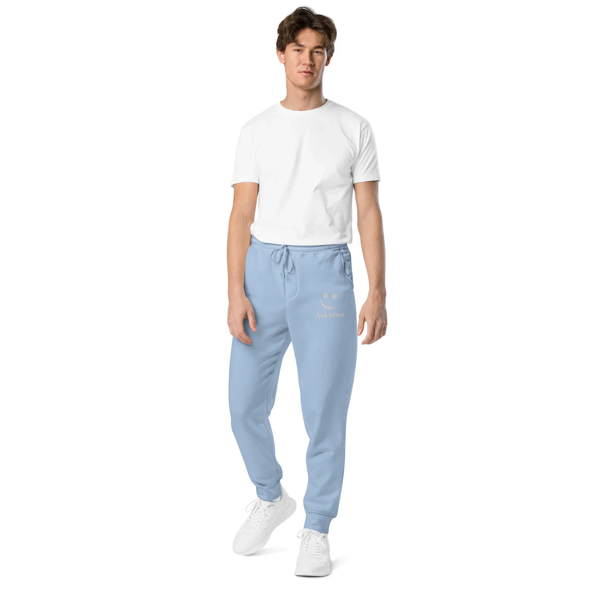 AwRans | Premium Unisex pigment-dyed sweatpants sweatpants AwRans Clothing unisex-pigment-dyed-sweatpants-pigment-light-blue-front-688d531bac27c