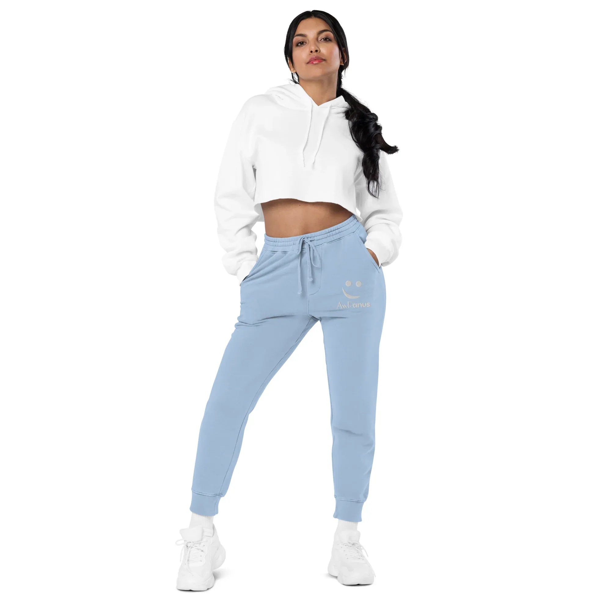 AwRans | Premium Unisex pigment-dyed sweatpants sweatpants AwRans Clothing unisex-pigment-dyed-sweatpants-pigment-light-blue-front-688d531bad491