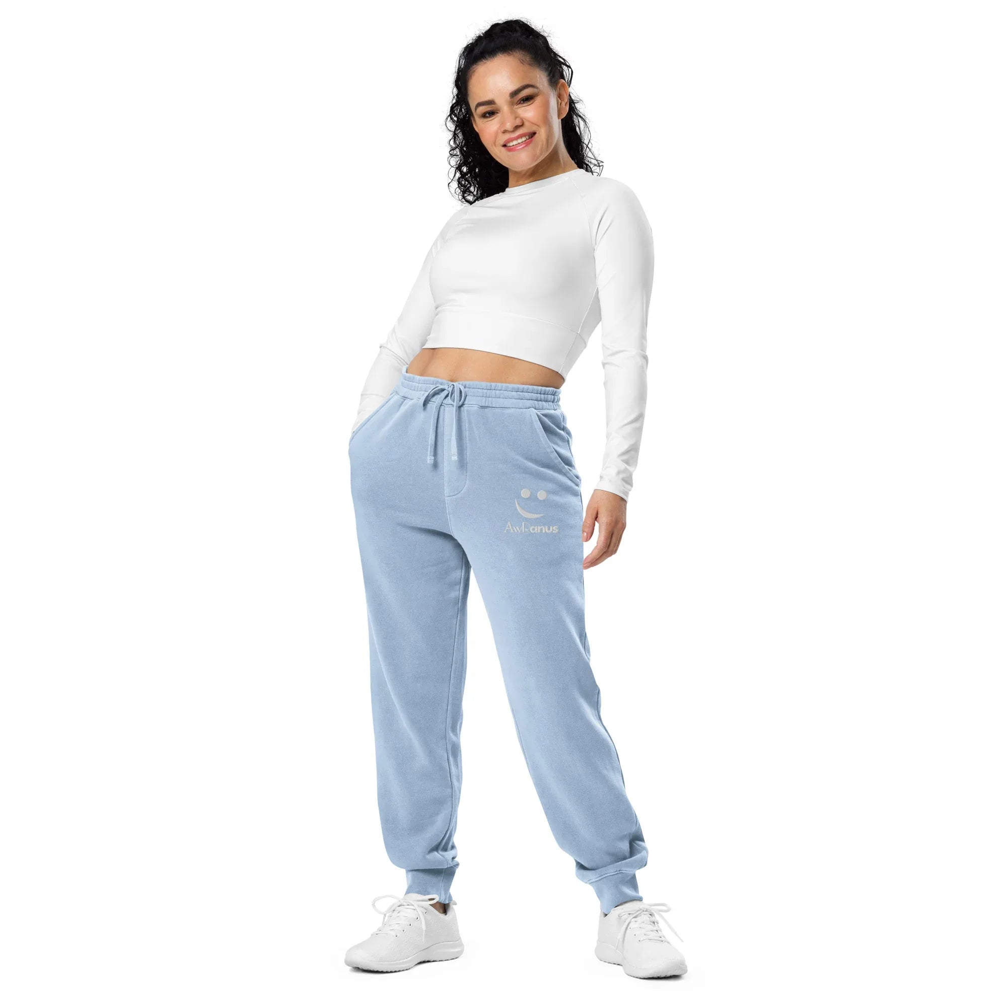 AwRans | Premium Unisex pigment-dyed sweatpants sweatpants AwRans Clothing unisex-pigment-dyed-sweatpants-pigment-light-blue-front-688d531bad532