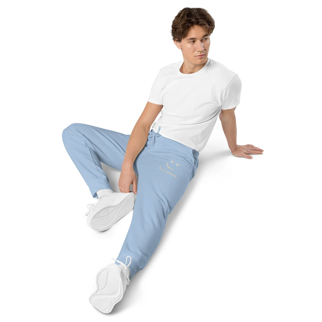 AwRans | Premium Unisex pigment-dyed sweatpants sweatpants AwRans Clothing unisex-pigment-dyed-sweatpants-pigment-light-blue-left-front-2-688d531bad391