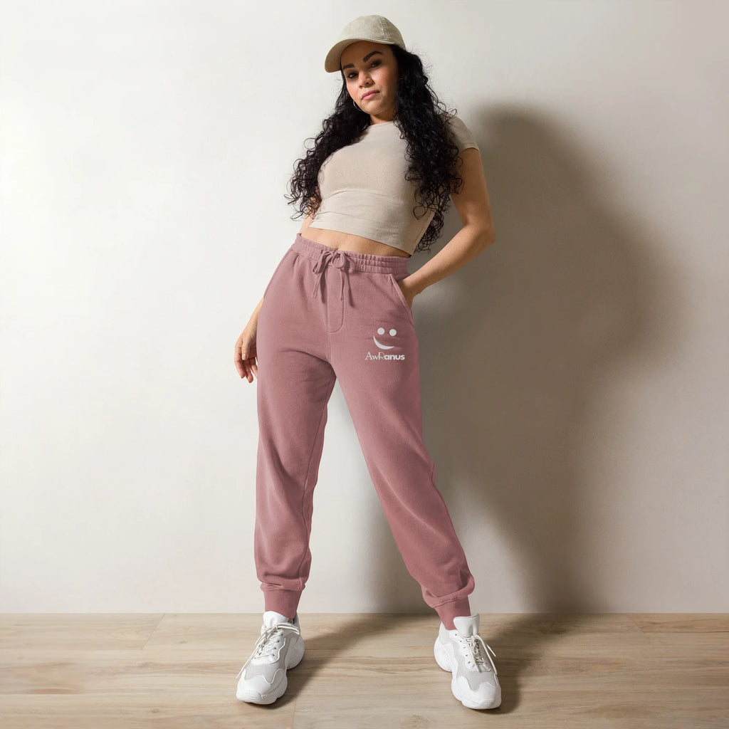 AwRans | Premium Unisex pigment-dyed sweatpants sweatpants AwRans Clothing unisex-pigment-dyed-sweatpants-pigment-maroon-front-688d531bafbf7