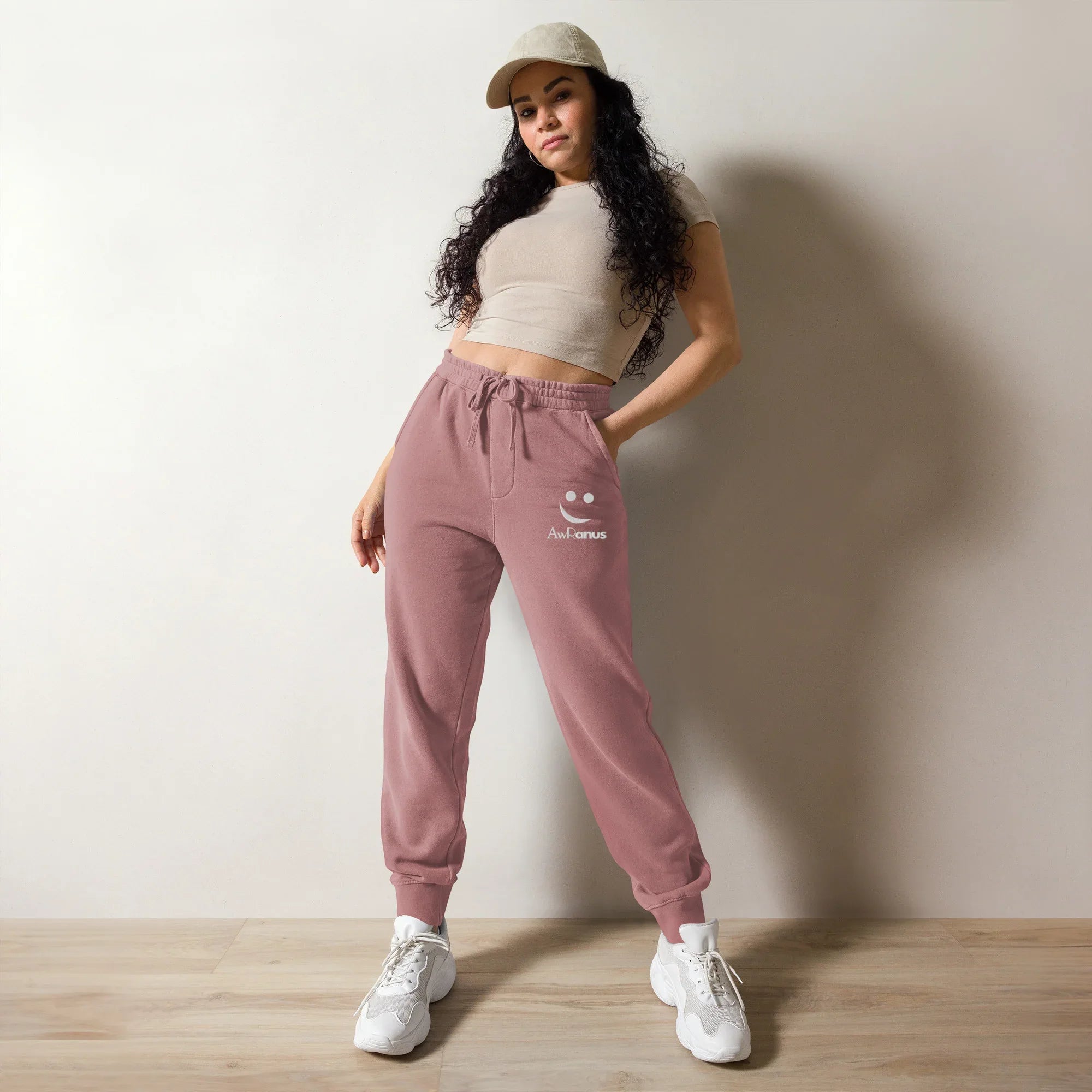 AwRans | Premium Unisex pigment-dyed sweatpants sweatpants AwRans Clothing unisex-pigment-dyed-sweatpants-pigment-maroon-front-688d531bafbf7