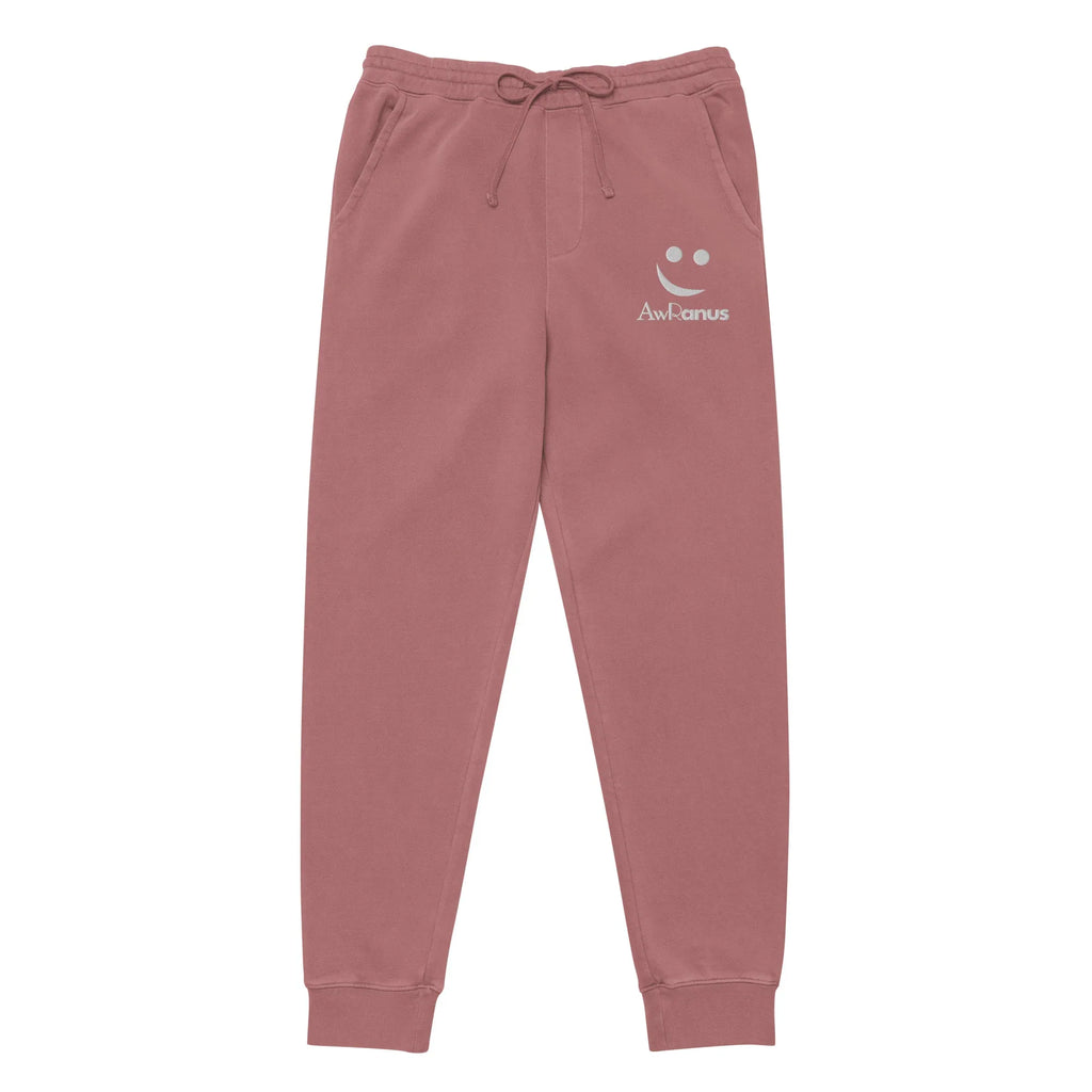 AwRans | Premium Unisex pigment-dyed sweatpants sweatpants AwRans Clothing unisex-pigment-dyed-sweatpants-pigment-maroon-front-688d531bb04ab