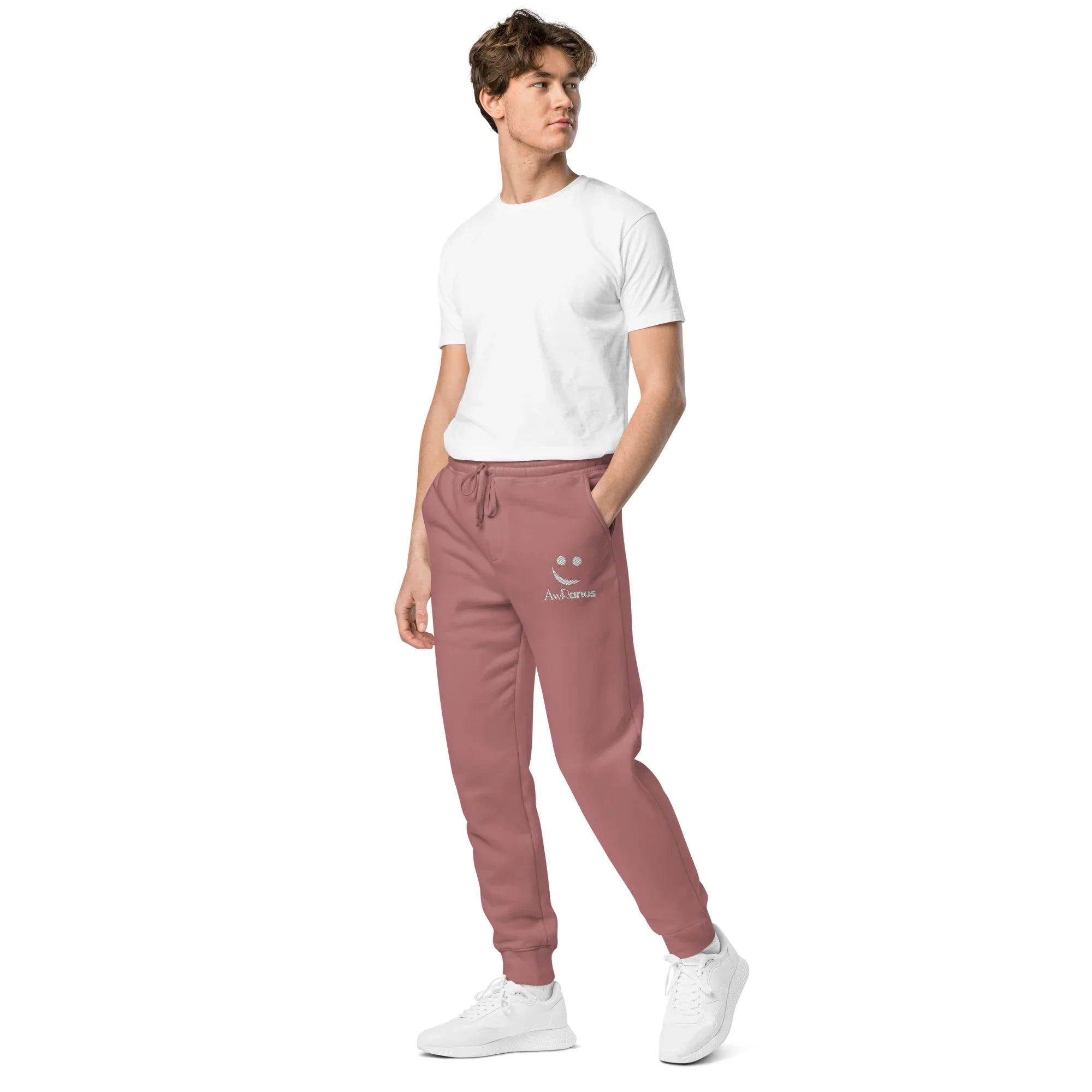 AwRans | Premium Unisex pigment-dyed sweatpants sweatpants AwRans Clothing unisex-pigment-dyed-sweatpants-pigment-maroon-left-front-688d531baf876
