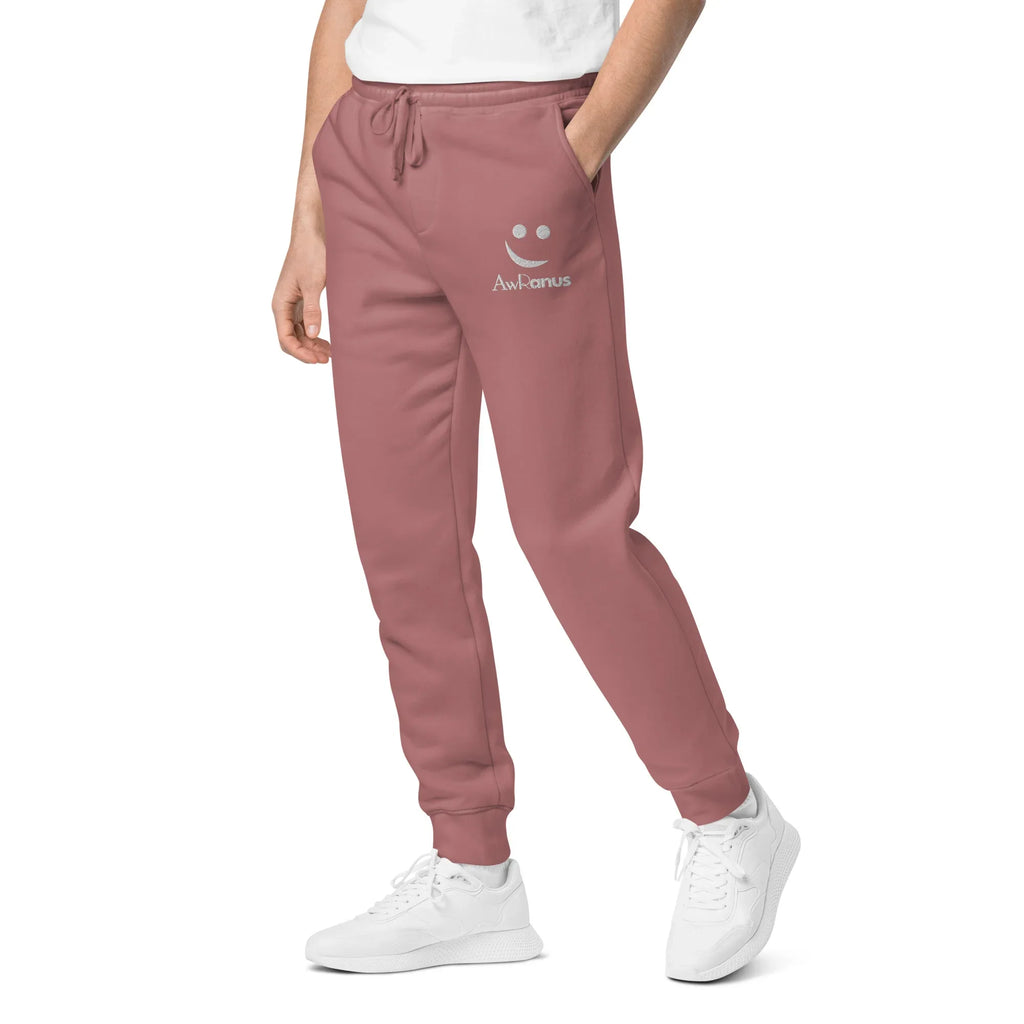 AwRans | Premium Unisex pigment-dyed sweatpants sweatpants AwRans Clothing unisex-pigment-dyed-sweatpants-pigment-maroon-left-front-688d531baf920