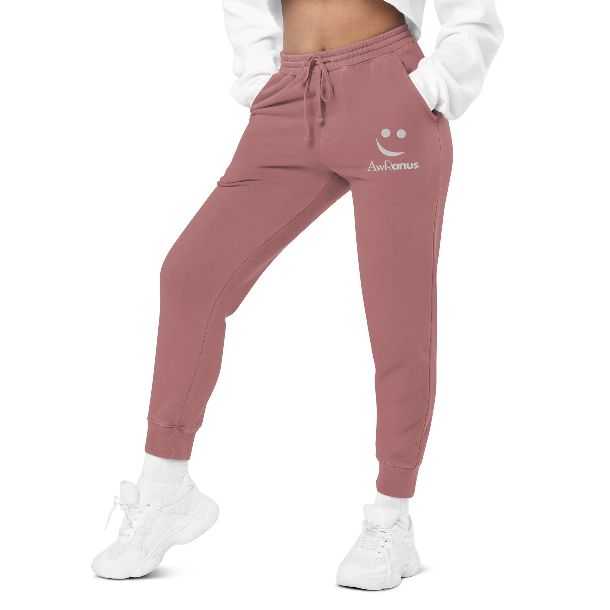AwRans | Premium Unisex pigment-dyed sweatpants sweatpants AwRans Clothing unisex-pigment-dyed-sweatpants-pigment-maroon-left-front-688d531bafc72
