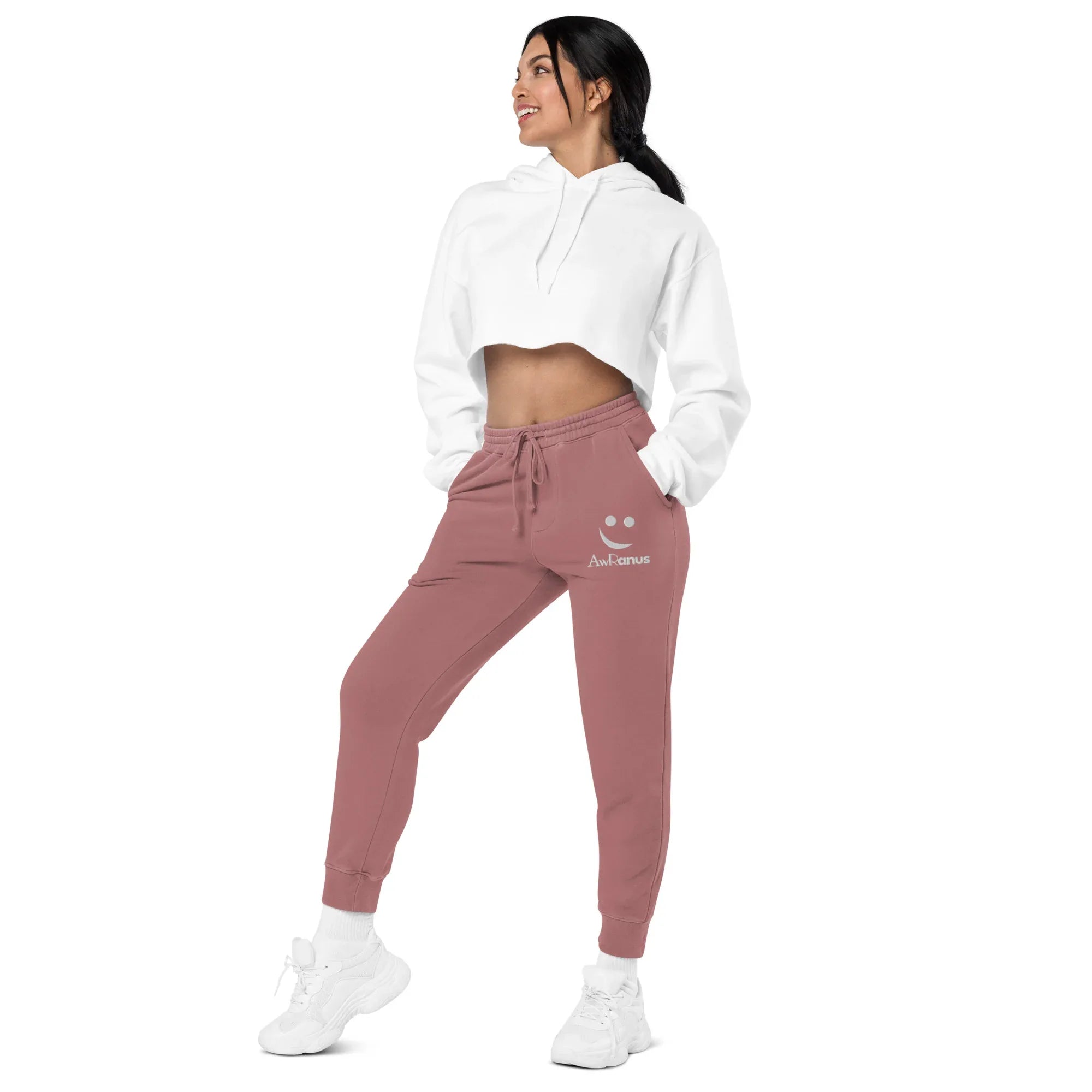 AwRans | Premium Unisex pigment-dyed sweatpants sweatpants AwRans Clothing unisex-pigment-dyed-sweatpants-pigment-maroon-left-front-688d531bafd09
