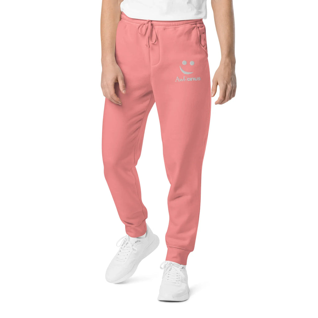 AwRans | Premium Unisex pigment-dyed sweatpants sweatpants AwRans Clothing unisex-pigment-dyed-sweatpants-pigment-pink-front-688d531bad72b