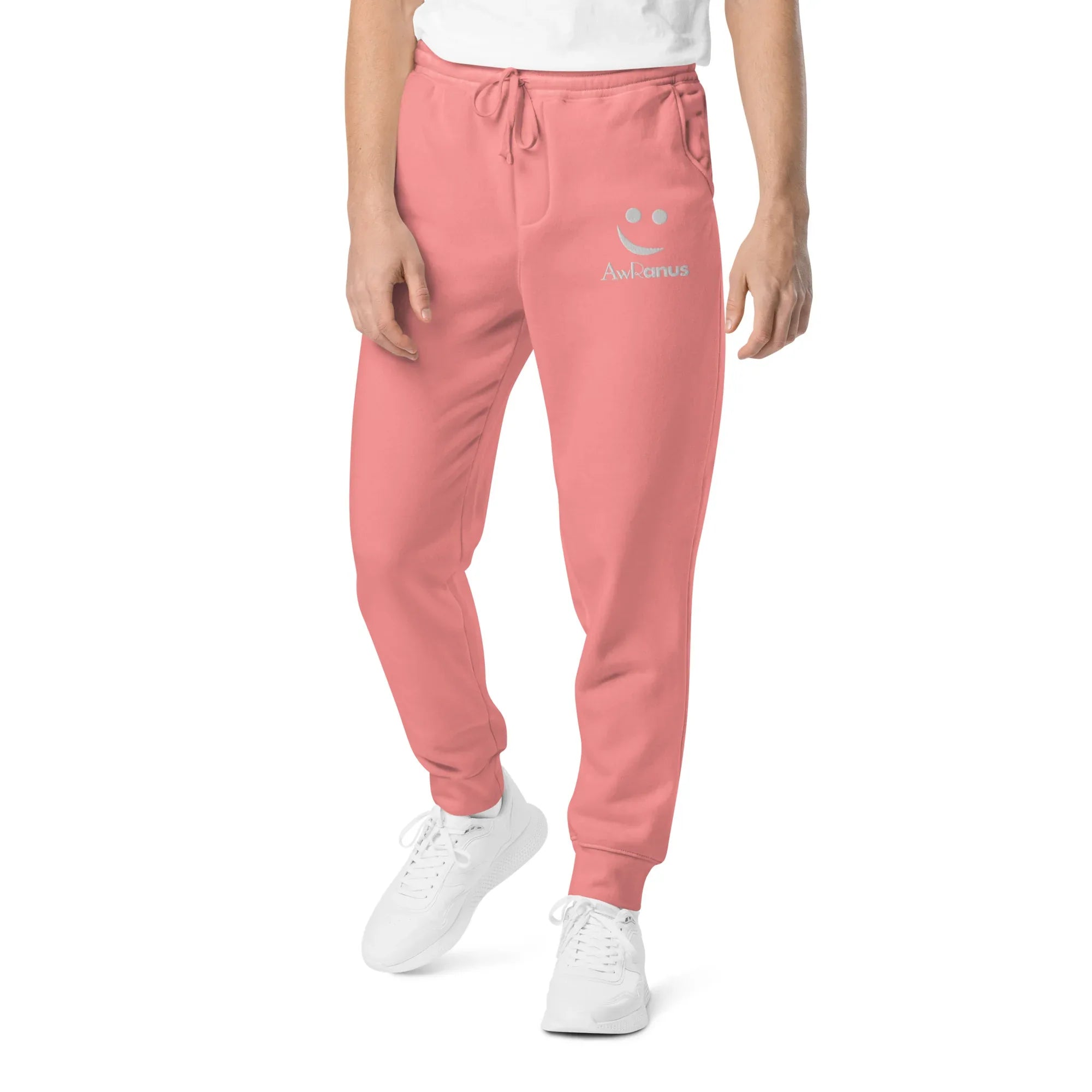 AwRans | Premium Unisex pigment-dyed sweatpants sweatpants AwRans Clothing unisex-pigment-dyed-sweatpants-pigment-pink-front-688d531bad72b