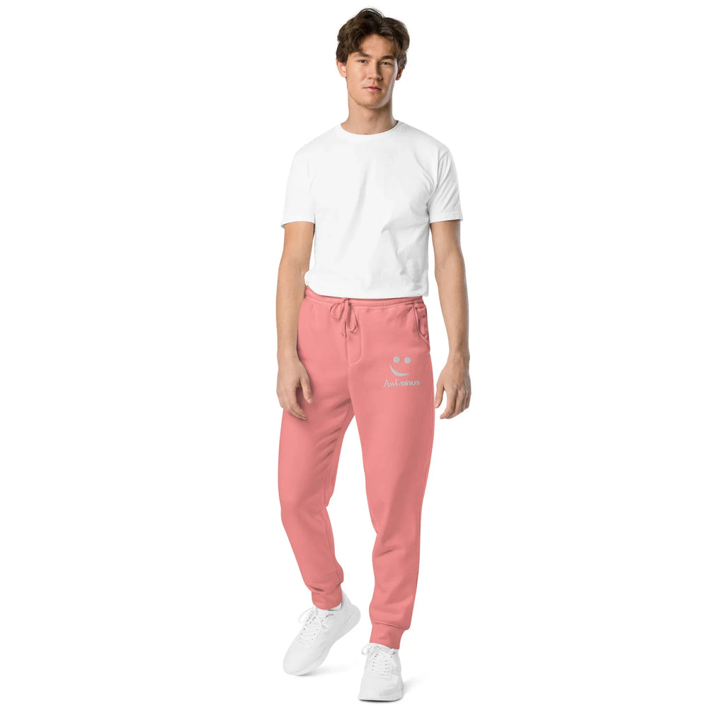 AwRans | Premium Unisex pigment-dyed sweatpants sweatpants AwRans Clothing unisex-pigment-dyed-sweatpants-pigment-pink-front-688d531badb84