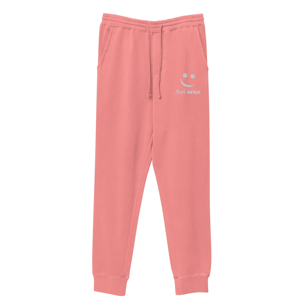 AwRans | Premium Unisex pigment-dyed sweatpants sweatpants AwRans Clothing unisex-pigment-dyed-sweatpants-pigment-pink-front-688d531badc1b
