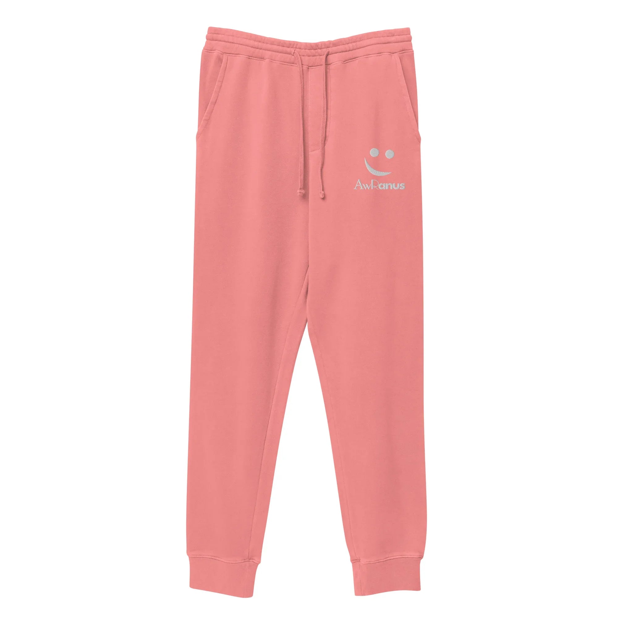 AwRans | Premium Unisex pigment-dyed sweatpants sweatpants AwRans Clothing unisex-pigment-dyed-sweatpants-pigment-pink-front-688d531badc1b