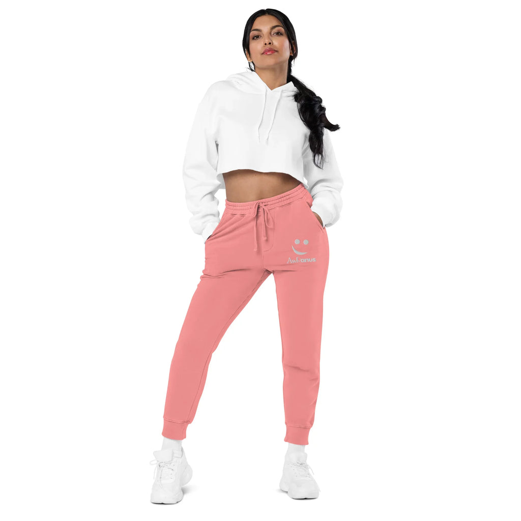 AwRans | Premium Unisex pigment-dyed sweatpants sweatpants AwRans Clothing unisex-pigment-dyed-sweatpants-pigment-pink-front-688d531bae2c1