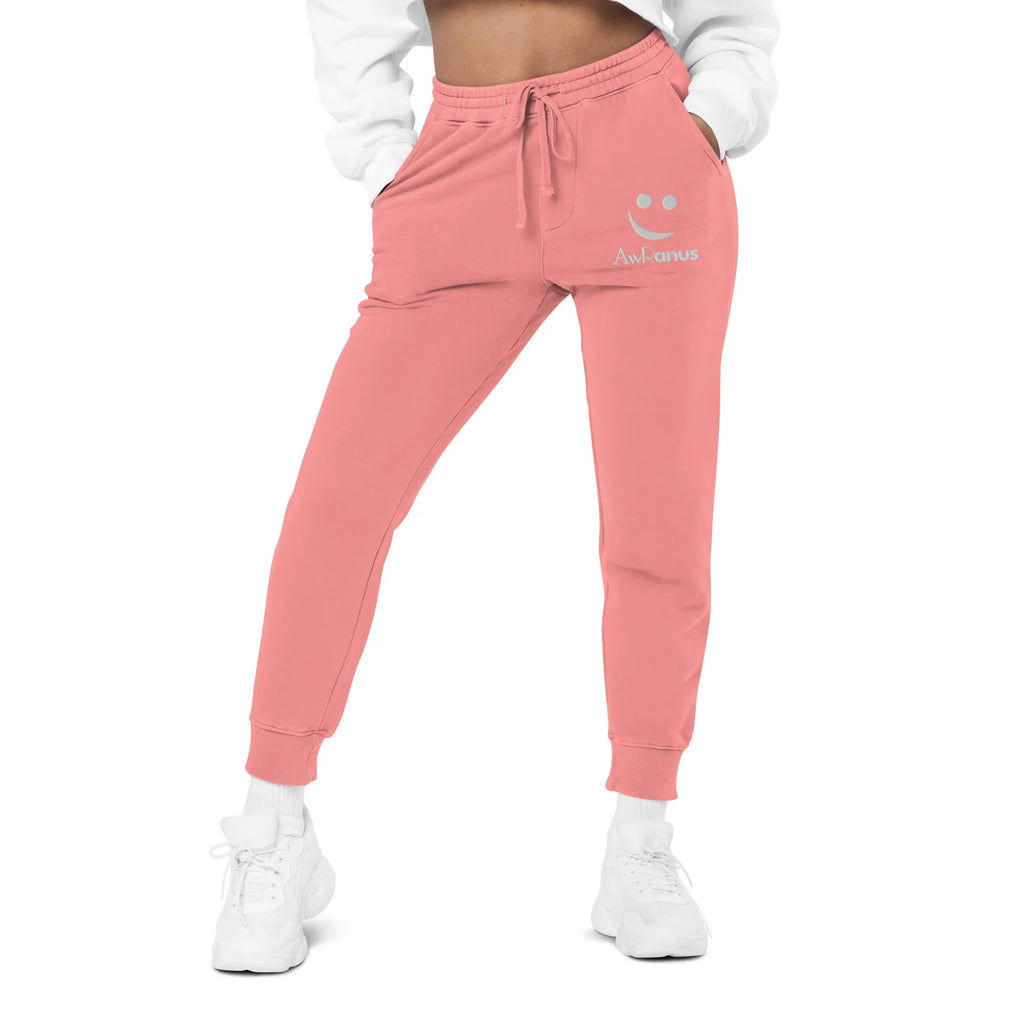 AwRans | Premium Unisex pigment-dyed sweatpants sweatpants AwRans Clothing unisex-pigment-dyed-sweatpants-pigment-pink-front-688d531bae4cf