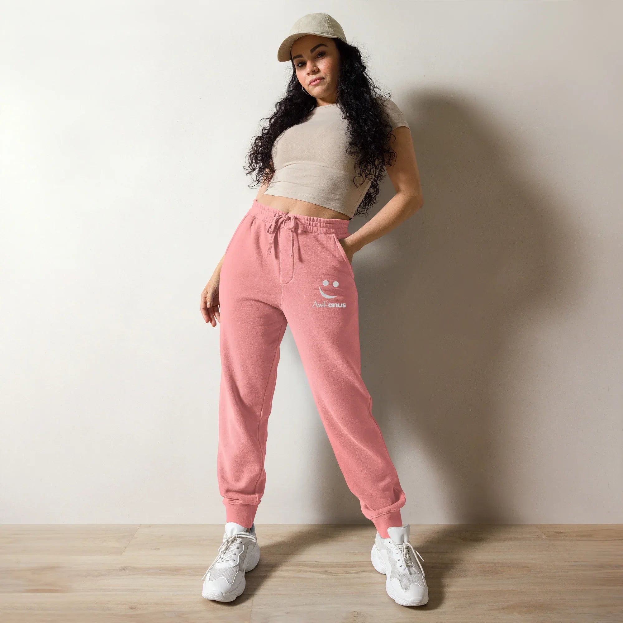AwRans | Premium Unisex pigment-dyed sweatpants sweatpants AwRans Clothing unisex-pigment-dyed-sweatpants-pigment-pink-front-688d531baecac