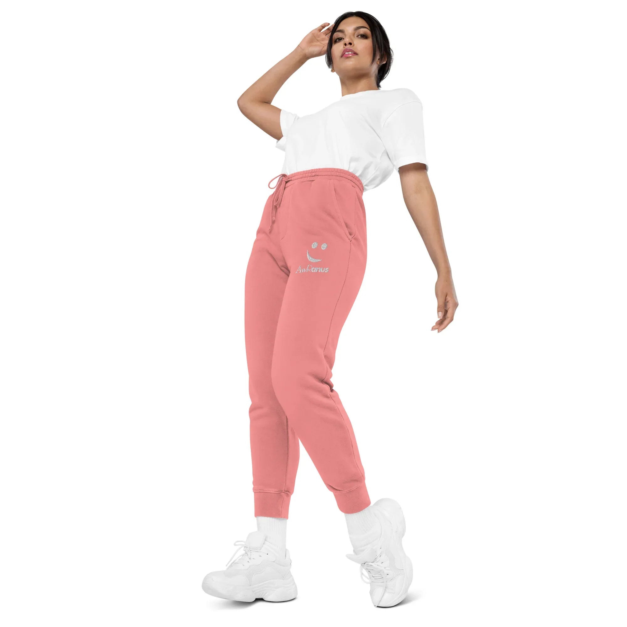AwRans | Premium Unisex pigment-dyed sweatpants sweatpants AwRans Clothing unisex-pigment-dyed-sweatpants-pigment-pink-left-front-2-688d531bae952