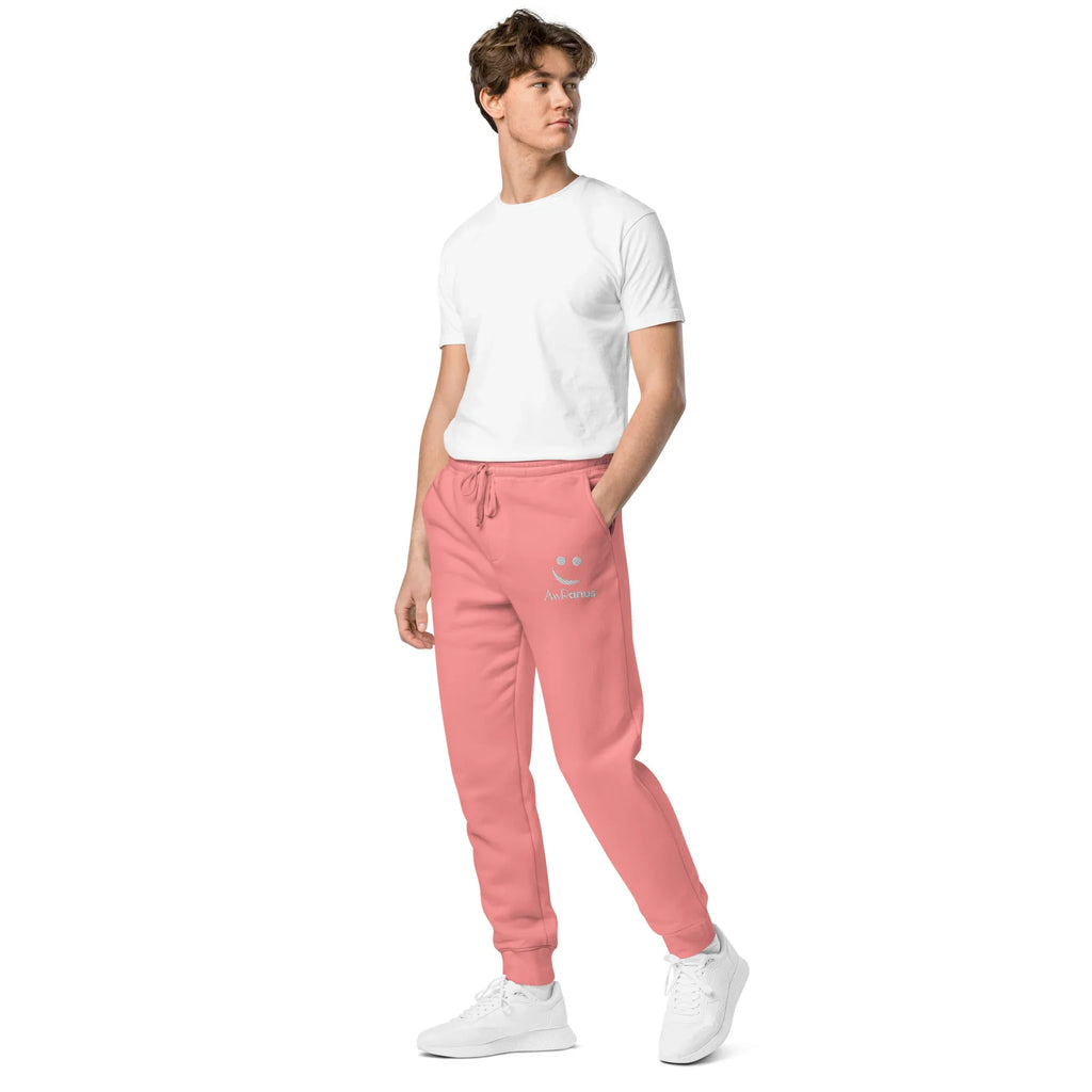 AwRans | Premium Unisex pigment-dyed sweatpants sweatpants AwRans Clothing unisex-pigment-dyed-sweatpants-pigment-pink-left-front-688d531bad8a3