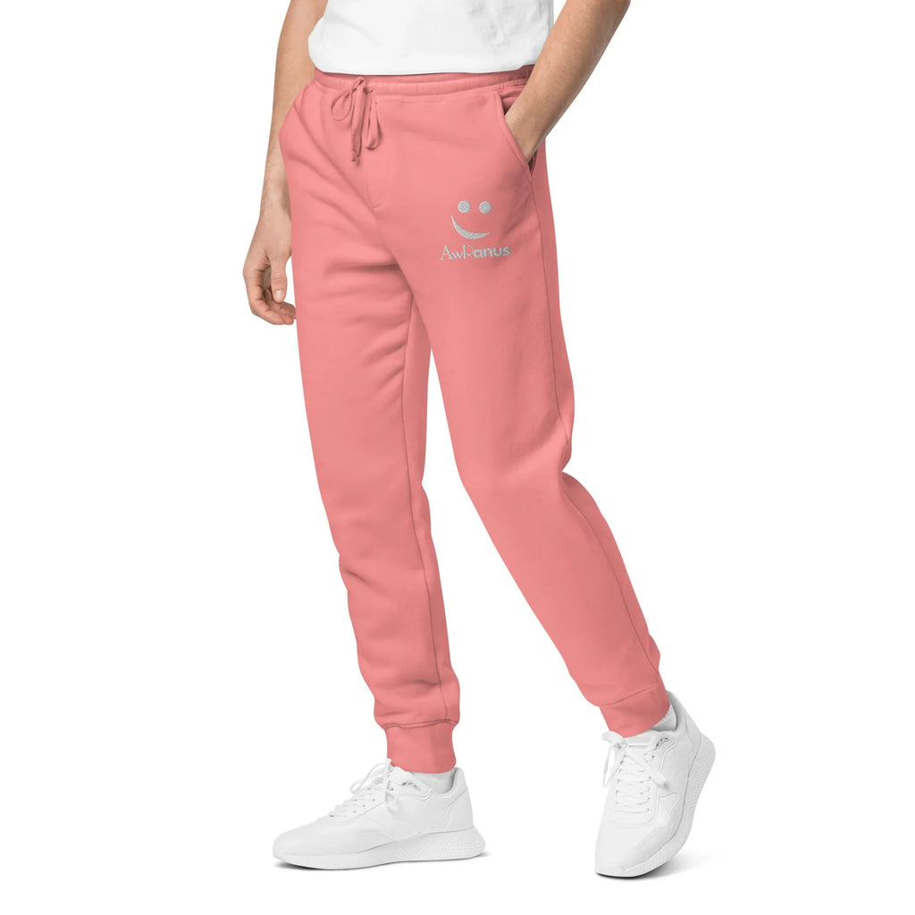 AwRans | Premium Unisex pigment-dyed sweatpants sweatpants AwRans Clothing unisex-pigment-dyed-sweatpants-pigment-pink-left-front-688d531bae21c