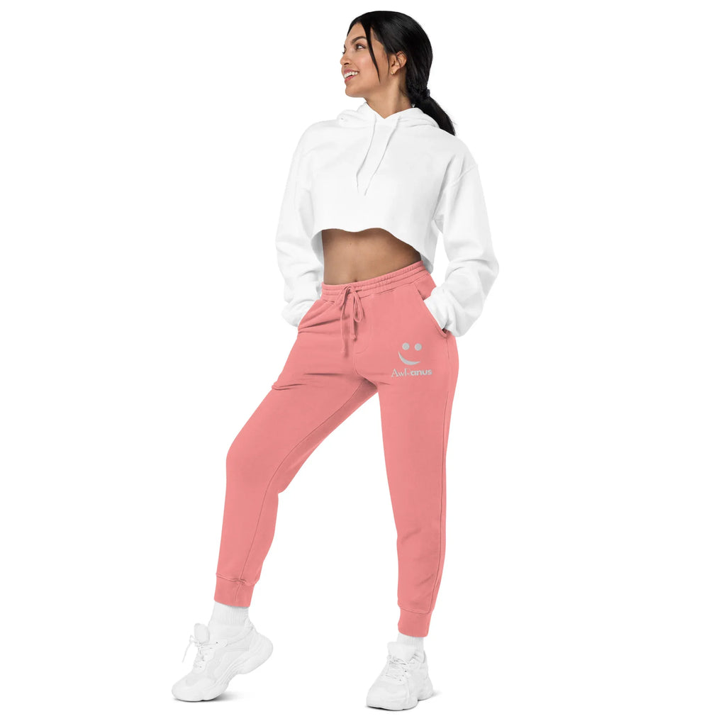AwRans | Premium Unisex pigment-dyed sweatpants sweatpants AwRans Clothing unisex-pigment-dyed-sweatpants-pigment-pink-left-front-688d531baedb1