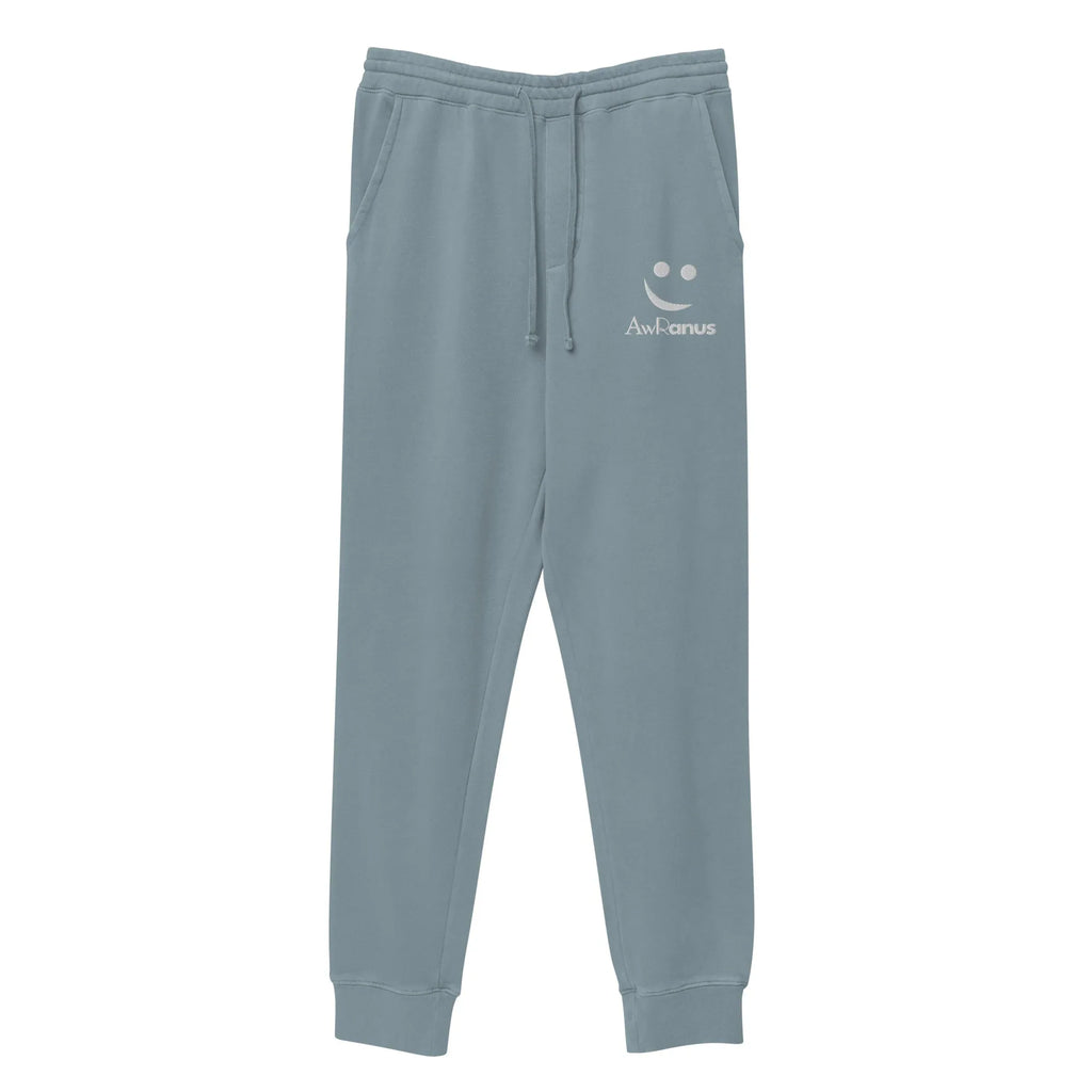 AwRans | Premium Unisex pigment-dyed sweatpants sweatpants AwRans Clothing unisex-pigment-dyed-sweatpants-pigment-slate-blue-front-688d531baea03