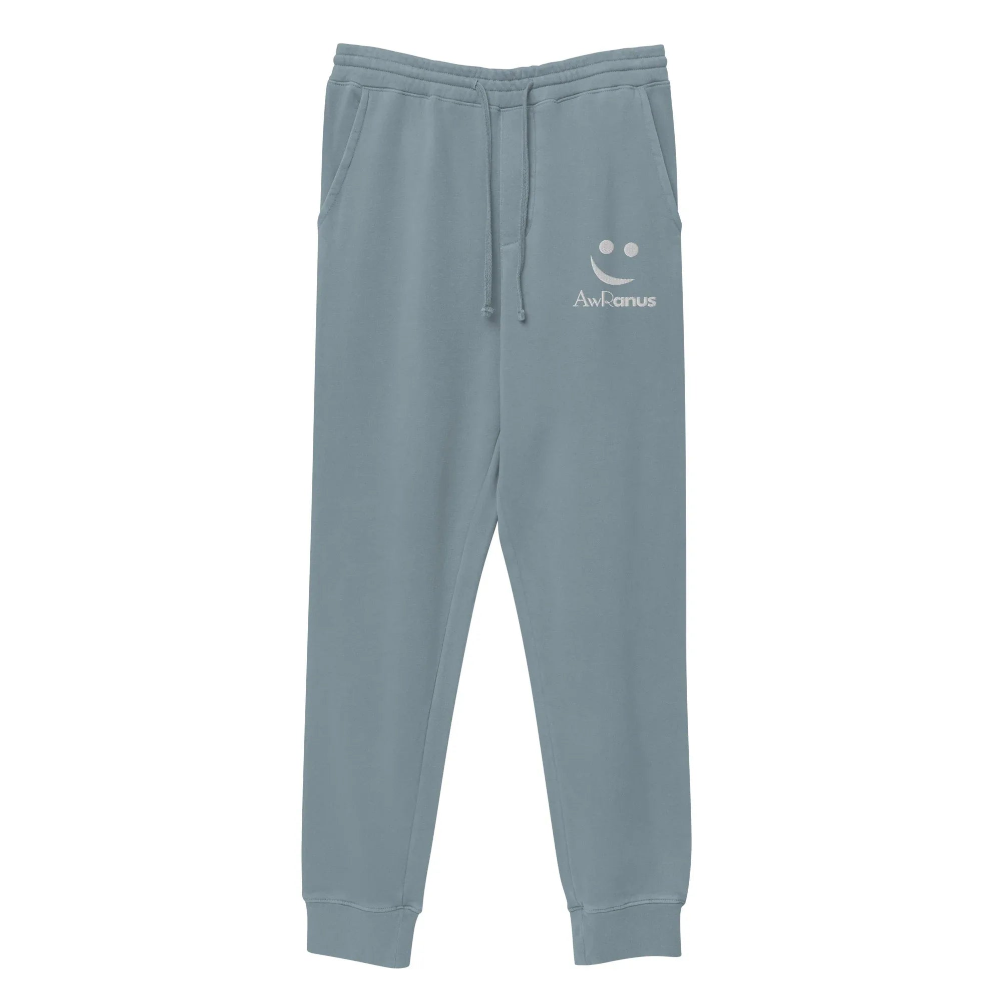 AwRans | Premium Unisex pigment-dyed sweatpants sweatpants AwRans Clothing unisex-pigment-dyed-sweatpants-pigment-slate-blue-front-688d531baea03
