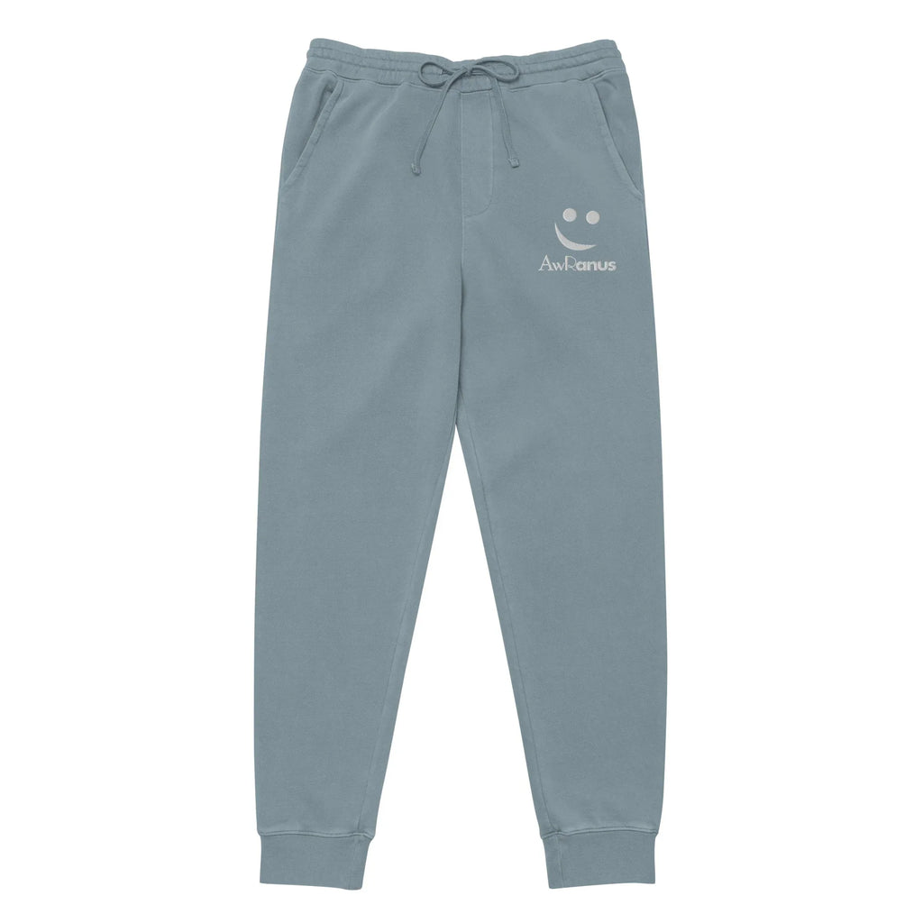 AwRans | Premium Unisex pigment-dyed sweatpants sweatpants AwRans Clothing unisex-pigment-dyed-sweatpants-pigment-slate-blue-front-688d531bb0664