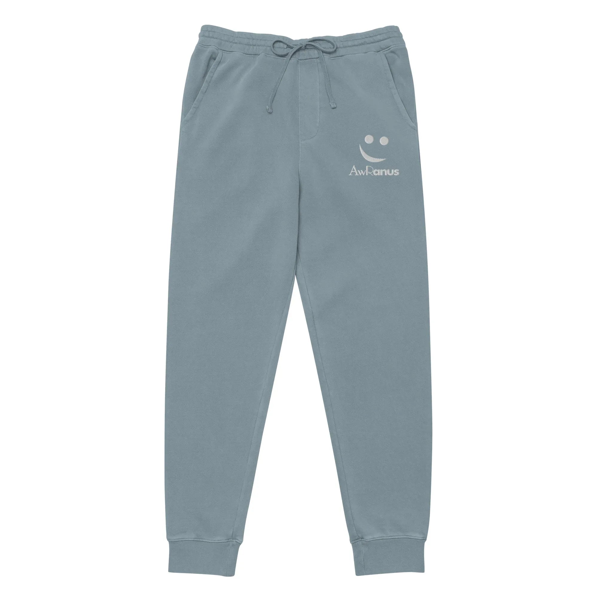 AwRans | Premium Unisex pigment-dyed sweatpants sweatpants AwRans Clothing unisex-pigment-dyed-sweatpants-pigment-slate-blue-front-688d531bb0664