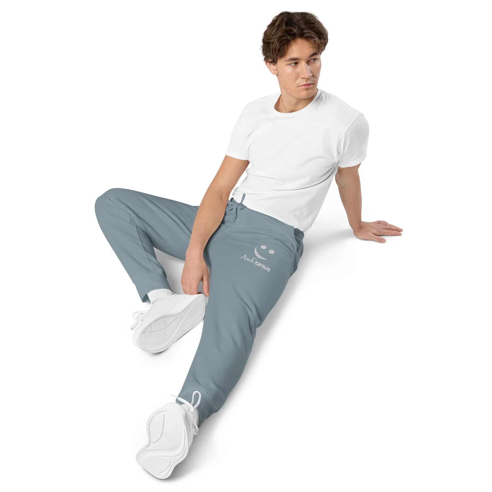 AwRans | Premium Unisex pigment-dyed sweatpants sweatpants AwRans Clothing unisex-pigment-dyed-sweatpants-pigment-slate-blue-left-front-2-688d531baeb22