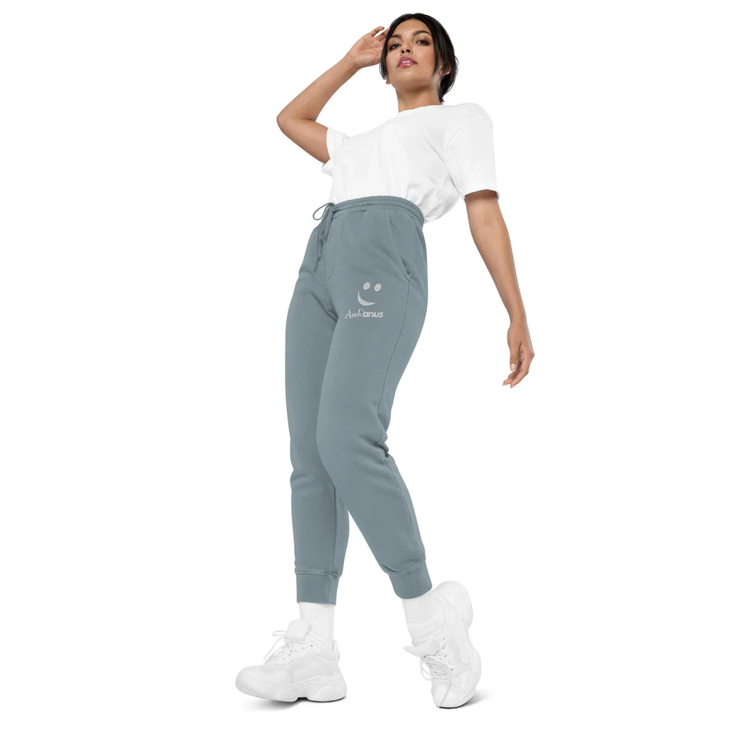 AwRans | Premium Unisex pigment-dyed sweatpants sweatpants AwRans Clothing unisex-pigment-dyed-sweatpants-pigment-slate-blue-left-front-2-688d531baf7c7