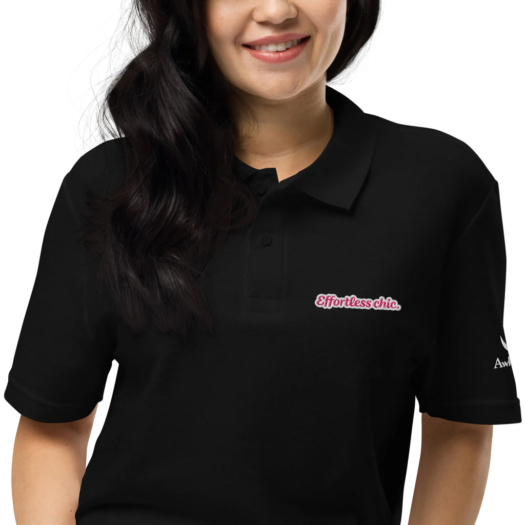 Effortless Chic | Unisex Pique Polo Shirt polo shirt AwRans Clothing unisex-pique-polo-shirt-black-zoomed-in-67b7d5b38fe48