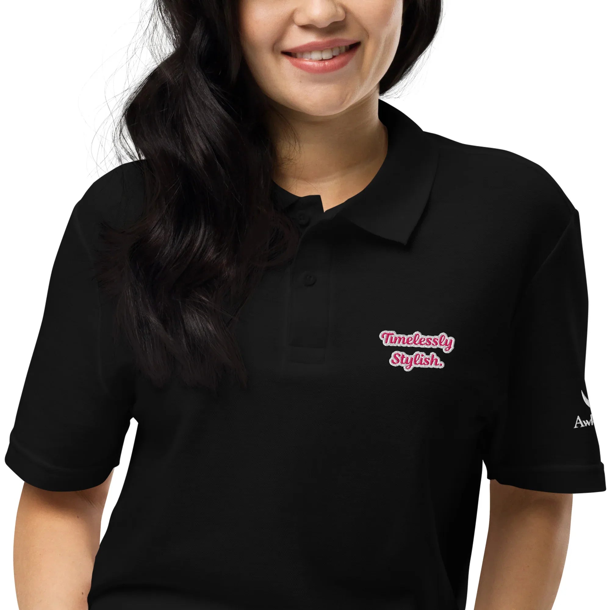 Timelessly Stylish | Unisex Pique Polo Shirt polo shirt AwRans Clothing unisex-pique-polo-shirt-black-zoomed-in-67b7d6ce69900