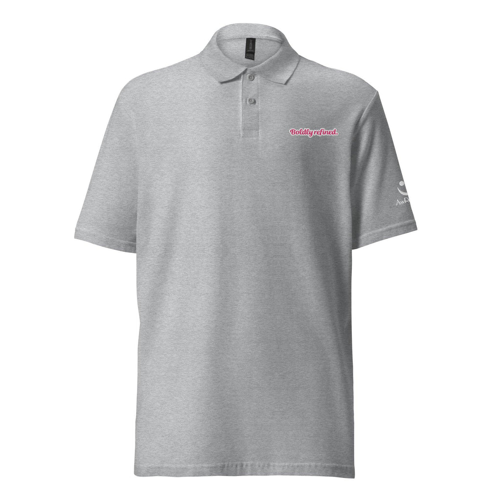 Boldly Refined | Unisex Pique Polo Shirt polo shirt AwRans Clothing unisex-pique-polo-shirt-sport-grey-front-67b7d570b2e15